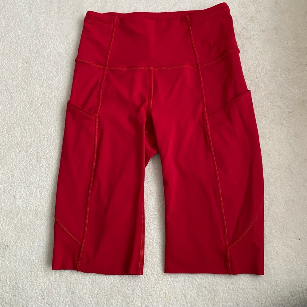 Lululemon Red Bike Shorts High-Waisted